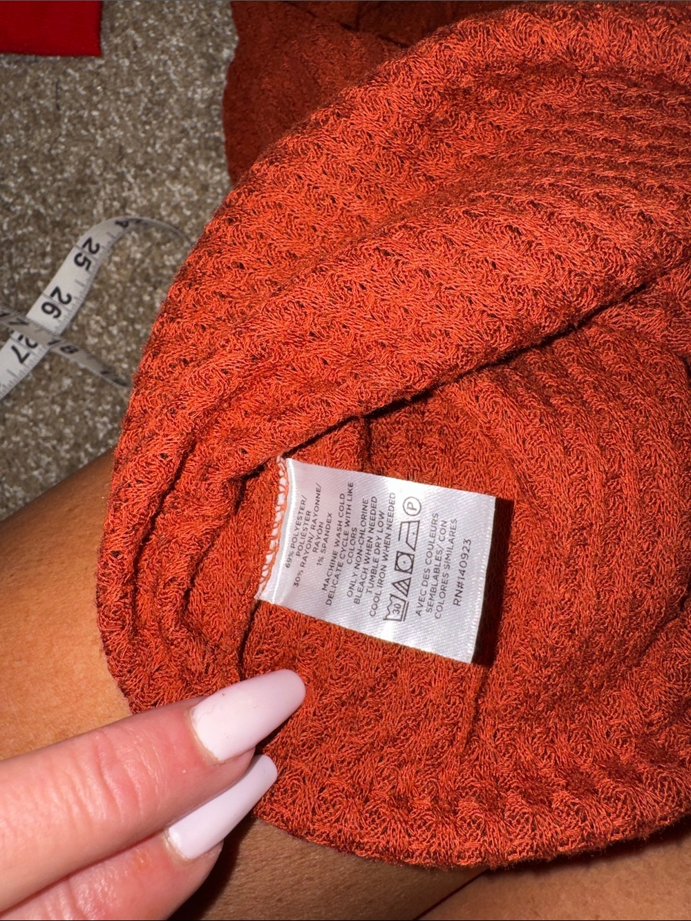 LOFT Women's Rust Red Knit Sweater waffle knit Classic Long Sleeve SZ XL - Picture 6 of 8